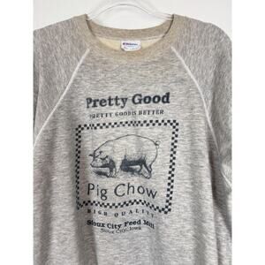 Vintage Pretty Good Pig Chow Sweatshirt Mens 2XL Sioux City Feed Mill Iowa 90s
